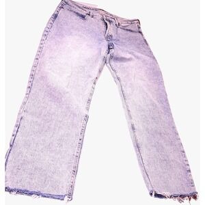 Old Navy Extra High Rise Button Fly Jeans Women's 12 Raw Hem Straight Light Wash